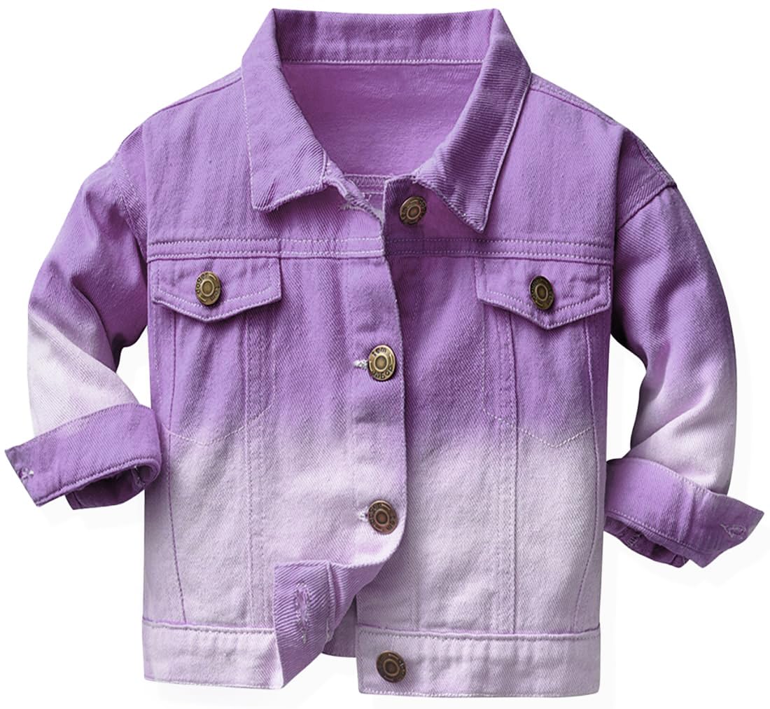 Cromoncent Toddler Jean Jacket for Girls and Boys Long Sleeve Denim Jacket