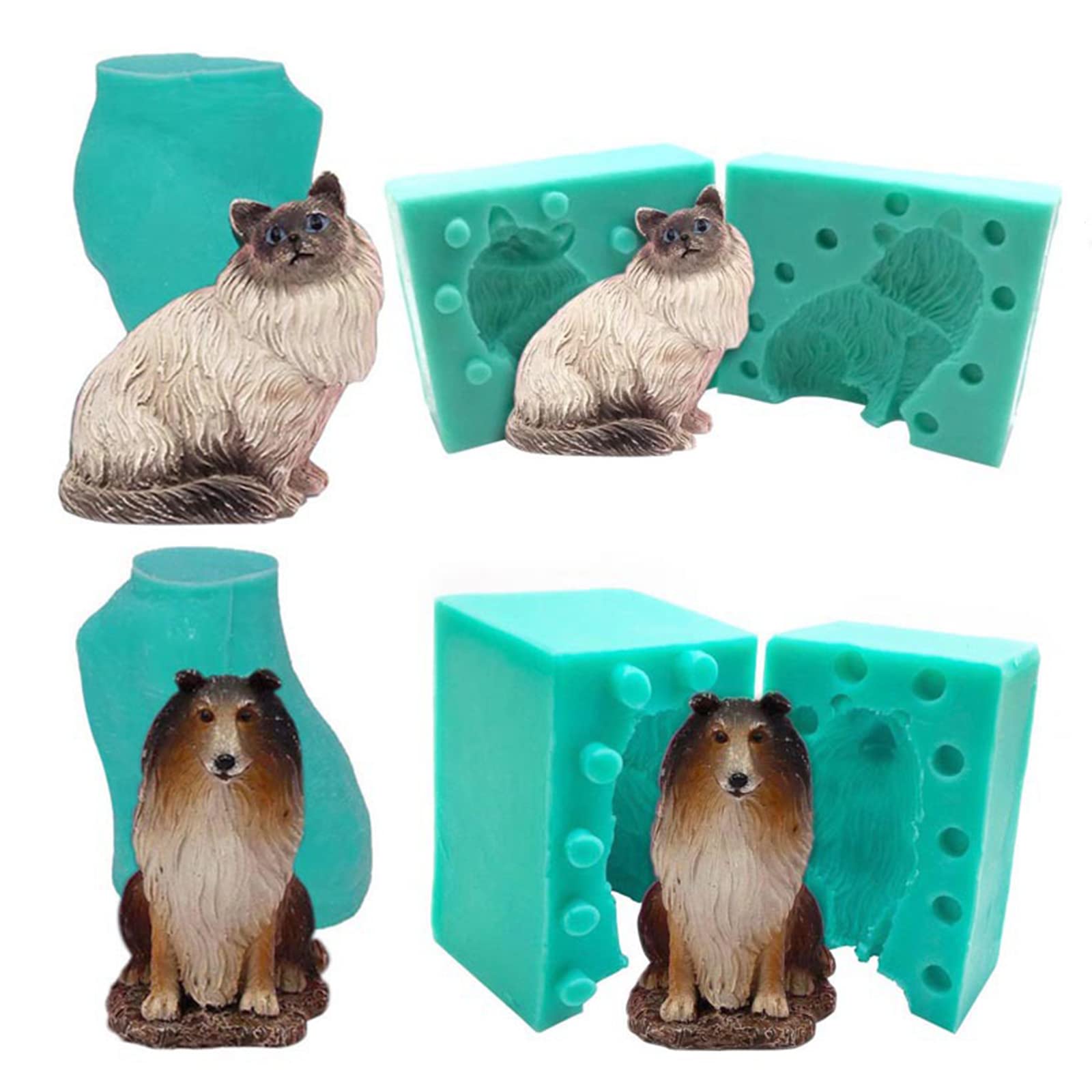 3D Dog For Cat Handmade Silicone Mold Plaster Soap Fondant For DIY Candy Chocolate Dessert Baking Cooking Decoration Tool Accessory Silicone Mold