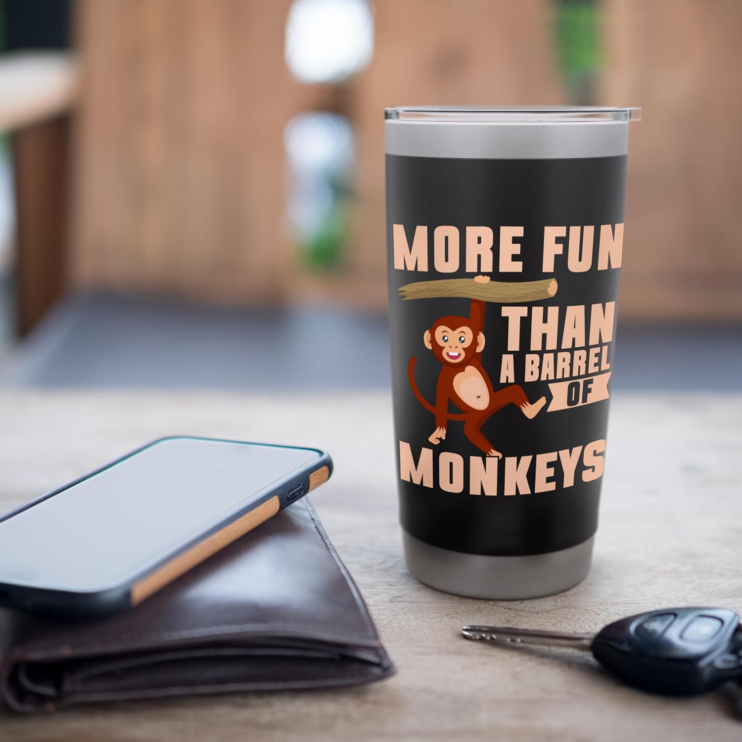 More Fun than a Barrel of Monkeys Stainless Steel Insulated Tumbler - Image 7