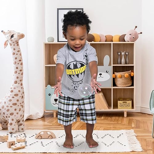 Miniatura 2 de DC Comics Justice League Batman Joker Riddler - Camiseta de manga corta para niños, 3 unidades, Amarillo, gris