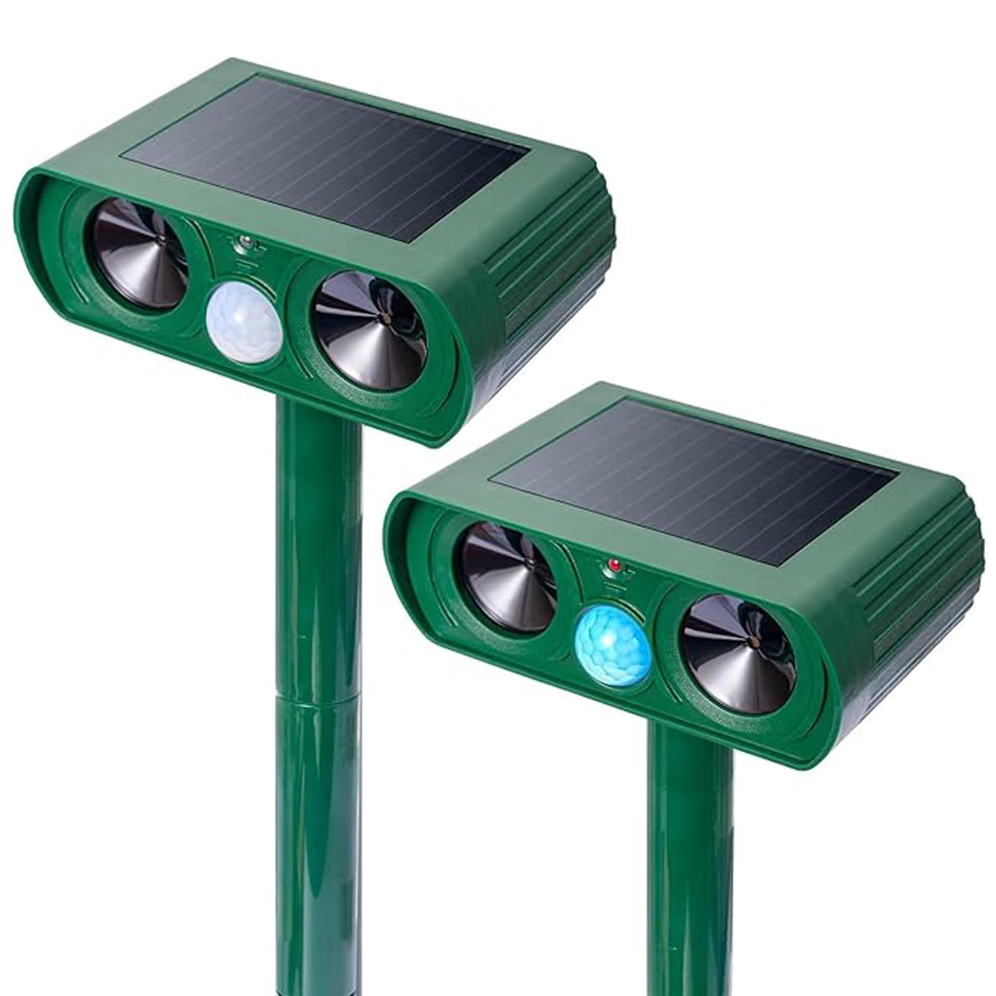 2 Pack Solar Animal Repeller, Ultrasonic Animal Repellent Defender Cat, Dog, Squirrel, Deer, Fox, Outdoor Animal Deterrent with Motion Sensor and Led Light Alarm, Protect Yards, Lawn Gardens (Green)-image-16