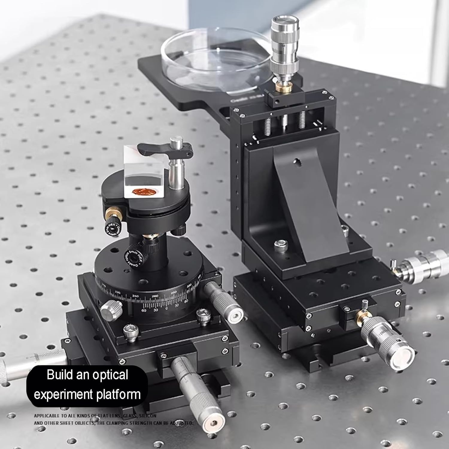 Fase lineare manuale del micrometro per il posizionamento meccanico, tavola di sintonia della piattaforma scorrevole di viaggio di 0-25mm, 101.6x76.2mm per ispezione e prova