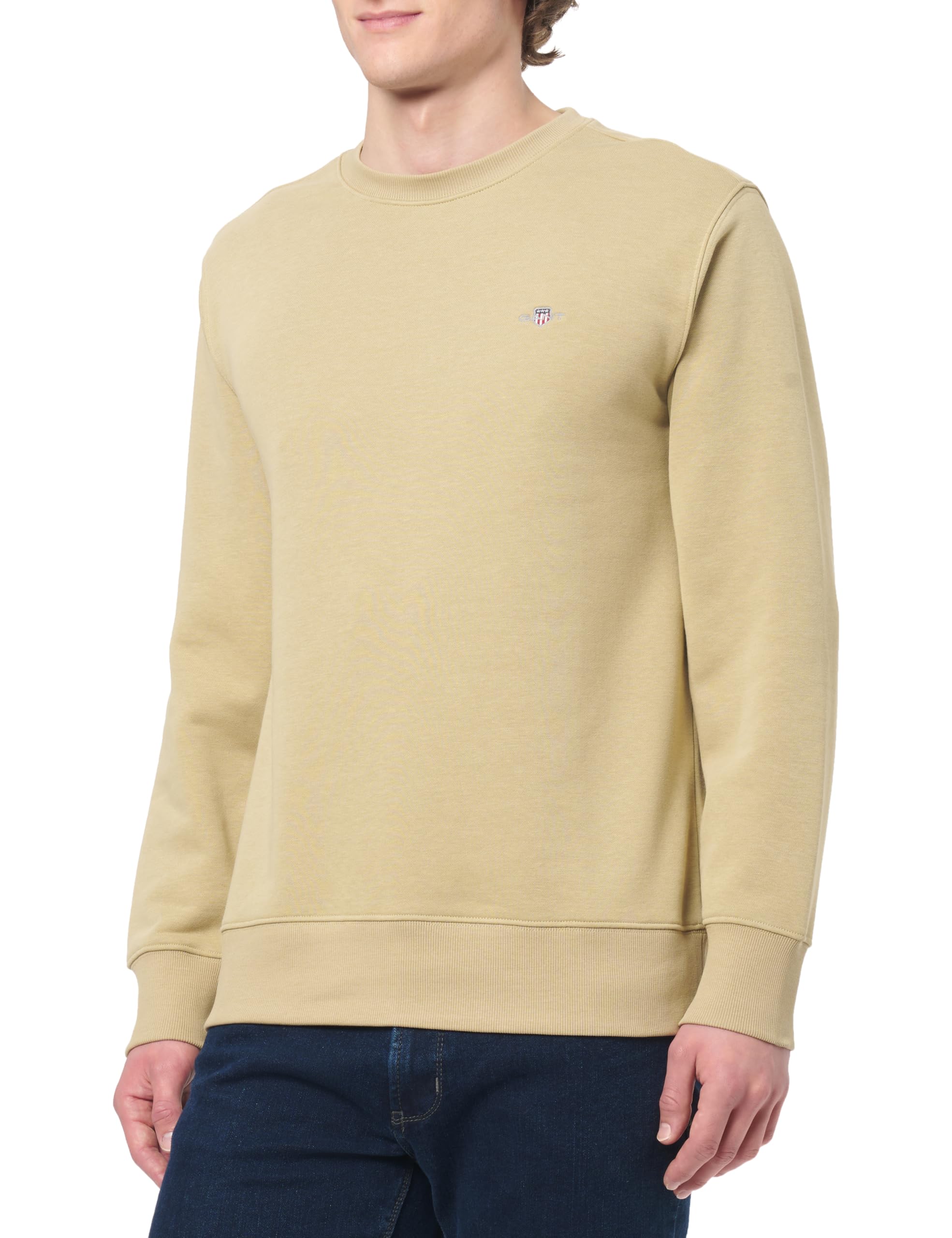 Gant Men's Woody Beige Reg Shield C-Neck Sweat, Xl