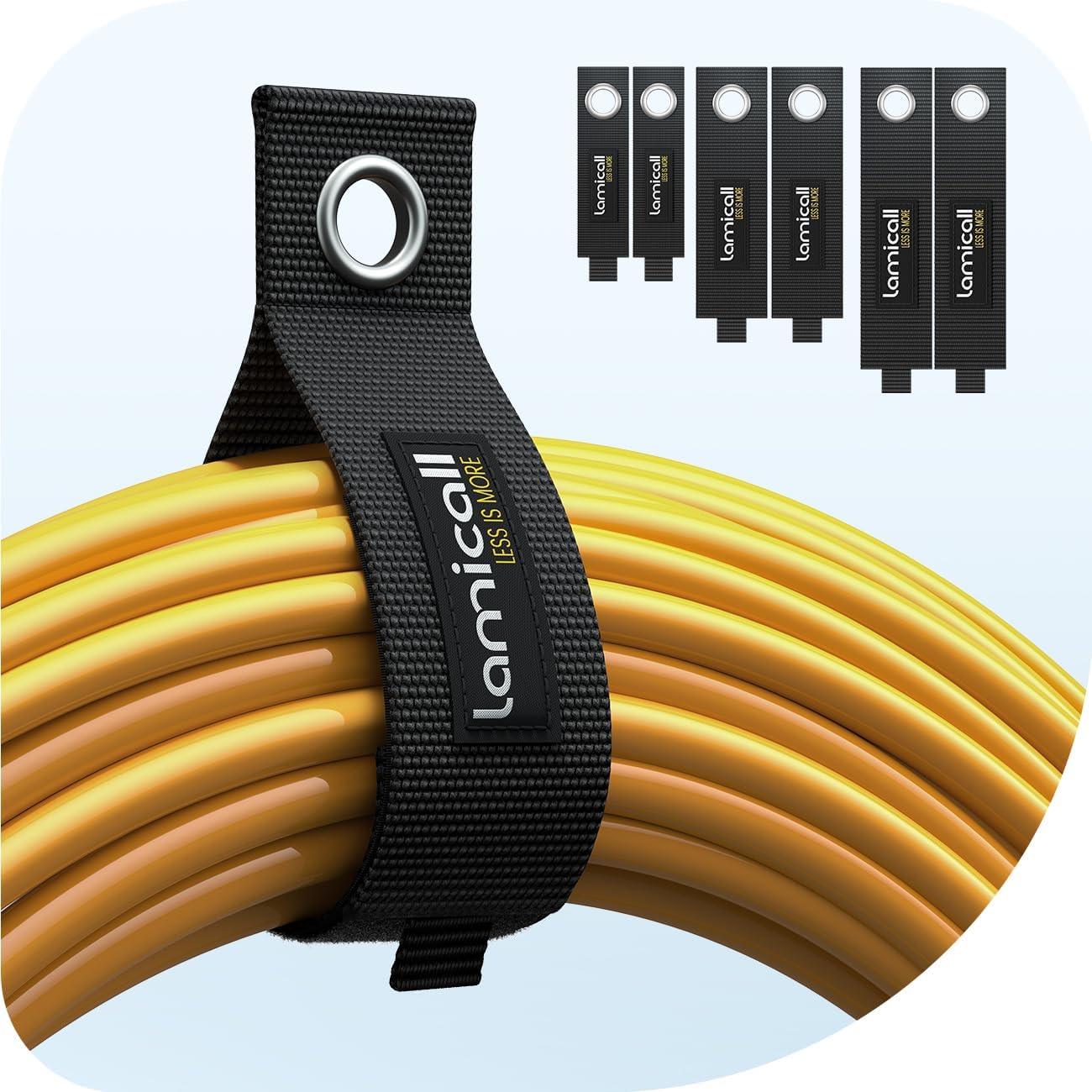 Lamicall Heavy-Duty Extension Cord Storage Straps - 6Pack Reusable Nylon Hook & Loop Cord Organizer Holder for Garage Workshop & RV, 3 Sizes (10", 14", 18") for Tools Organization, Gifts for Men