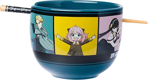 Miniatura 185 de Silver Buffalo The Powerpuff Girls Girl Power Featuring Blossom, Bubbles, and Buttercup Ceramic Ramen Noodle Rice Bowl with Chopsticks, Microwave