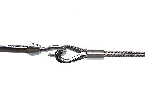 Miniatura 3 de 50 unidades de dedales de acero inoxidable M3 para cuerda de alambre de 18 pulgadas de diámetro