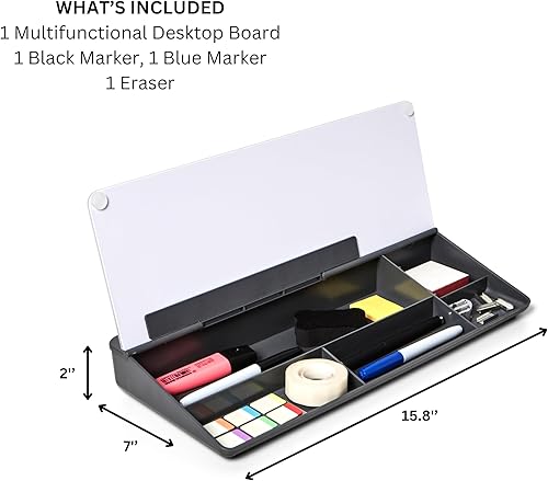 Miniatura 6 de Garood Pizarra de borrado en seco de escritorio (gris + blanco)