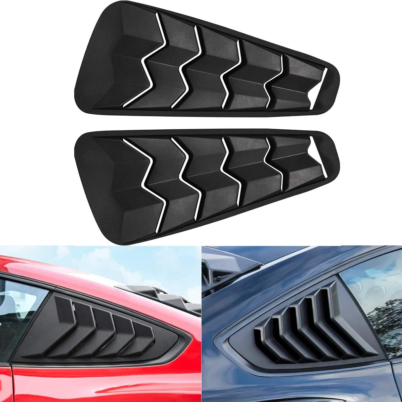 YMT Side Window Louvers Windshield ABS Matte Black Sun Shade Cover GT Lambo Style for Ford Mustang 2005 2006 2007 2008 2009 2010 2011 2012 2013 2014