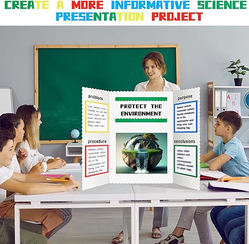 Miniatura 4 de Henoyso 100 piezas de suministros de pizarra para la feria de ciencias para el regreso a clases, incluyen 80 bordes festoneados para anuncios, 20