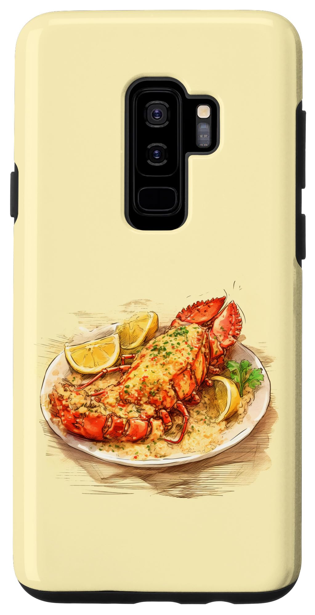 Galaxy S9+ Lobster Thermidor Food Lover Unique Drawing Vintage Men Case