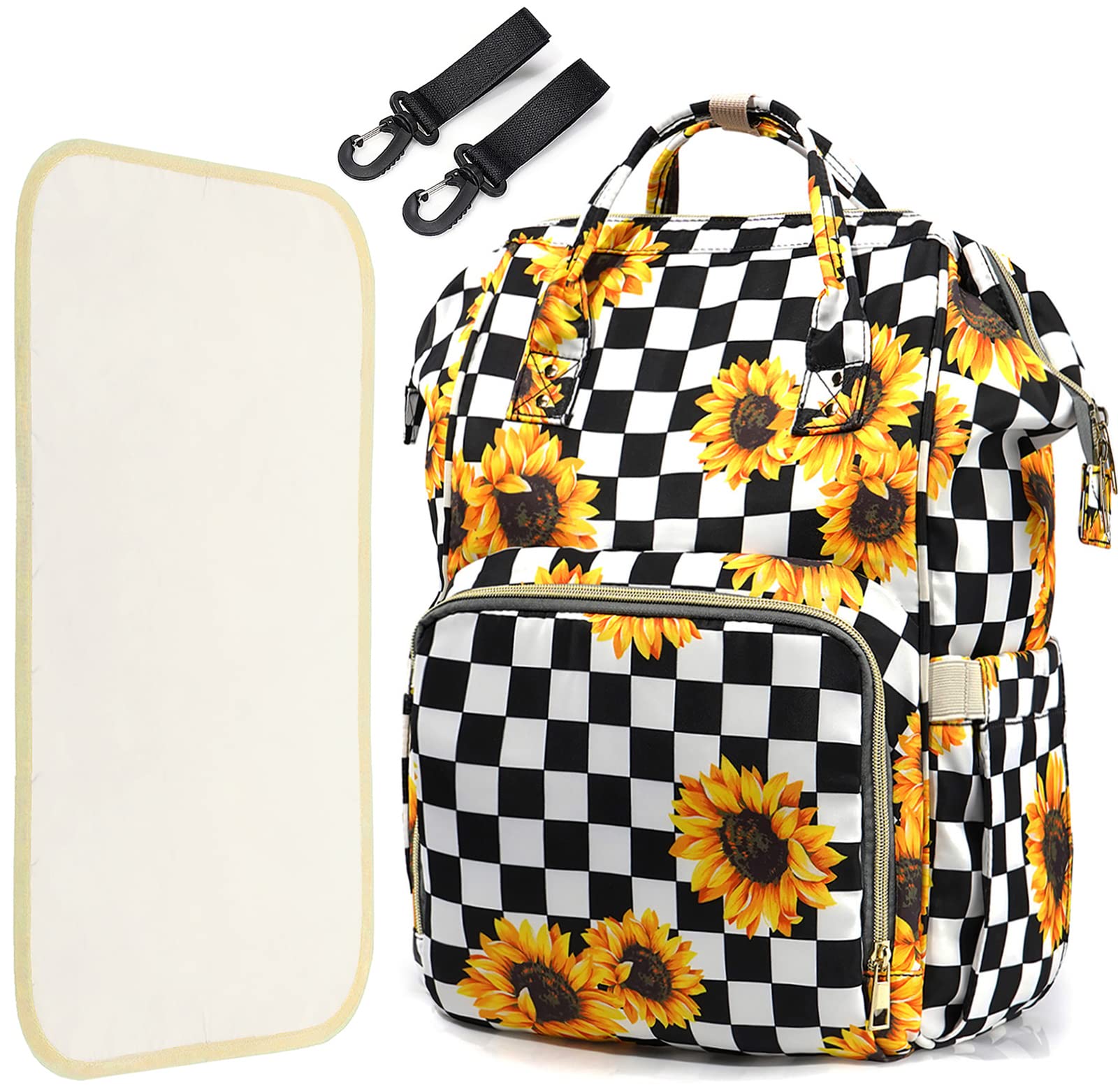 LIMHOO 3 in 1 Diaper Bag Backpack, Multifunction Large Baby Bags with Changing Pad & Stroller Straps, Waterproof Nappy Bag for Mom Baby Care (