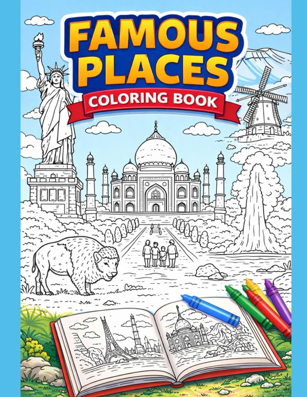 FAMOUS PLACES COLORING BOOK