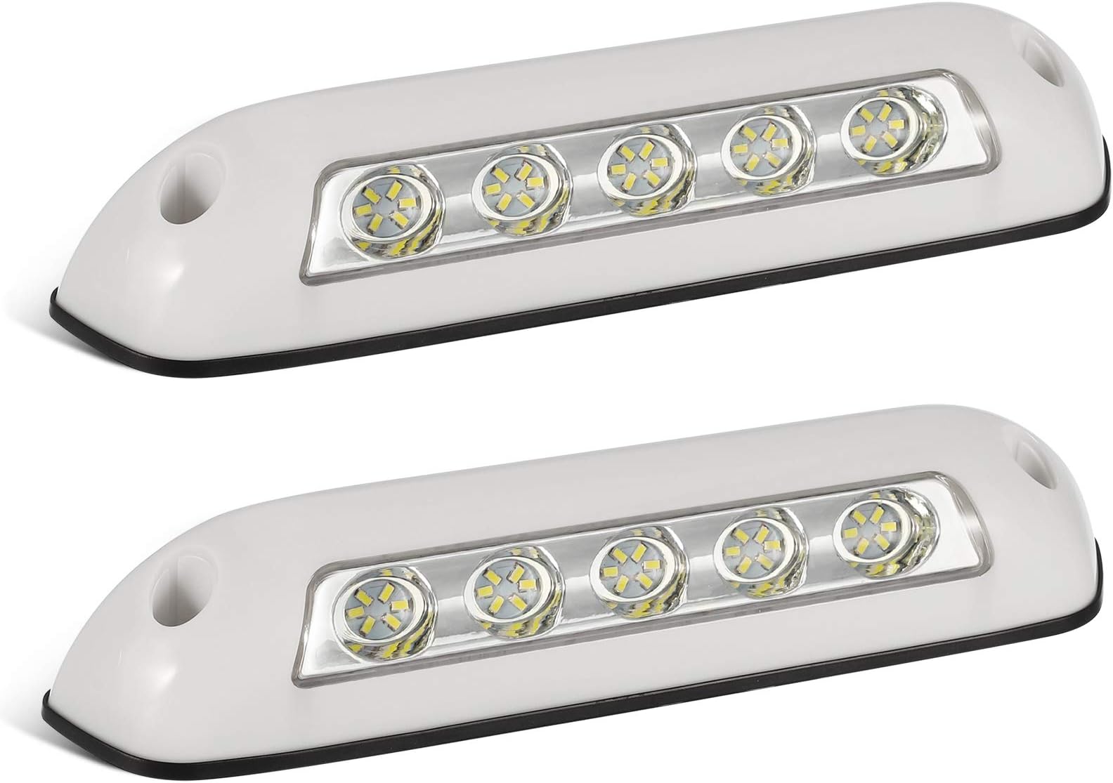 2Pcs 12V RV LED Porch Awning Lights Bar White 30 LED Exterior/Interior Wall Lamps Utility Strip Lights Bar Surface Mount for Trucks Motorhome Caravan Camper Trailer