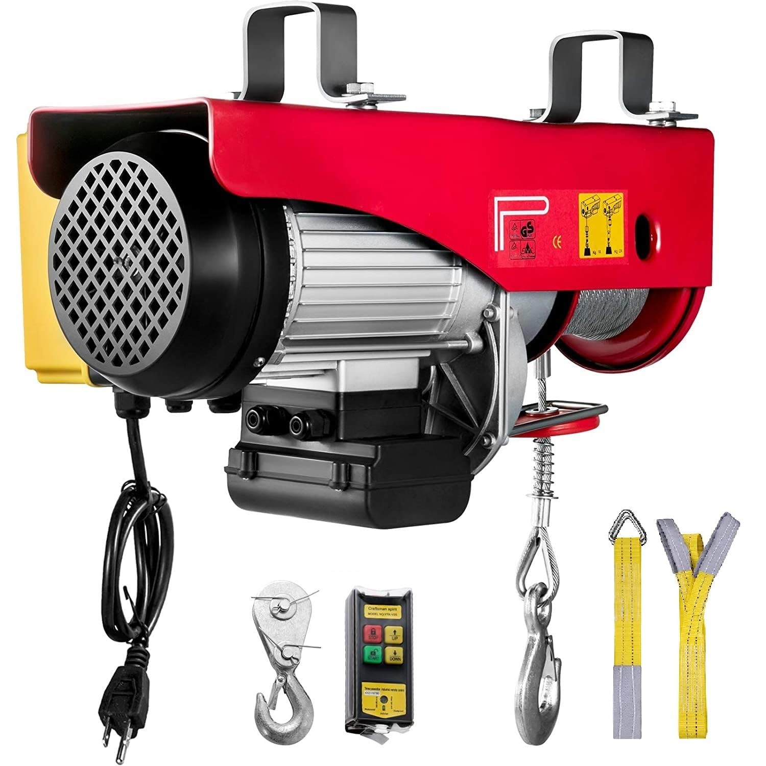 VEVOR Electric Hoist Lift 1320LBS 600KG Overhead Electric Hoist 110V Wireless Electric Hoist Remote Control Garage Auto Shop Overhead Lift