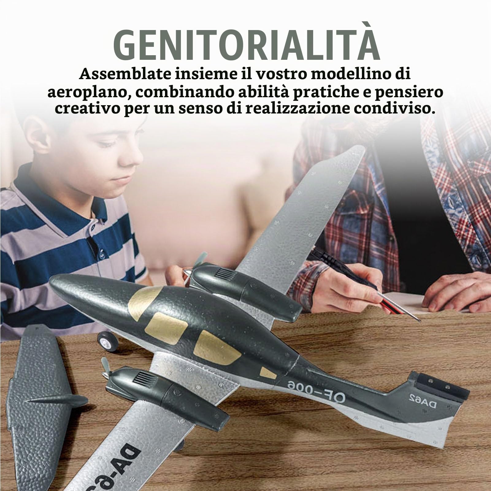 Aereo Leggero in EPP, Aereo Telecomandato per Principianti, Aliante RC Ad Ala Fissa a 2 in Schiuma EPP con di Stabilizzazione Giroscopica a 3 Assi, Divertimento di Volo