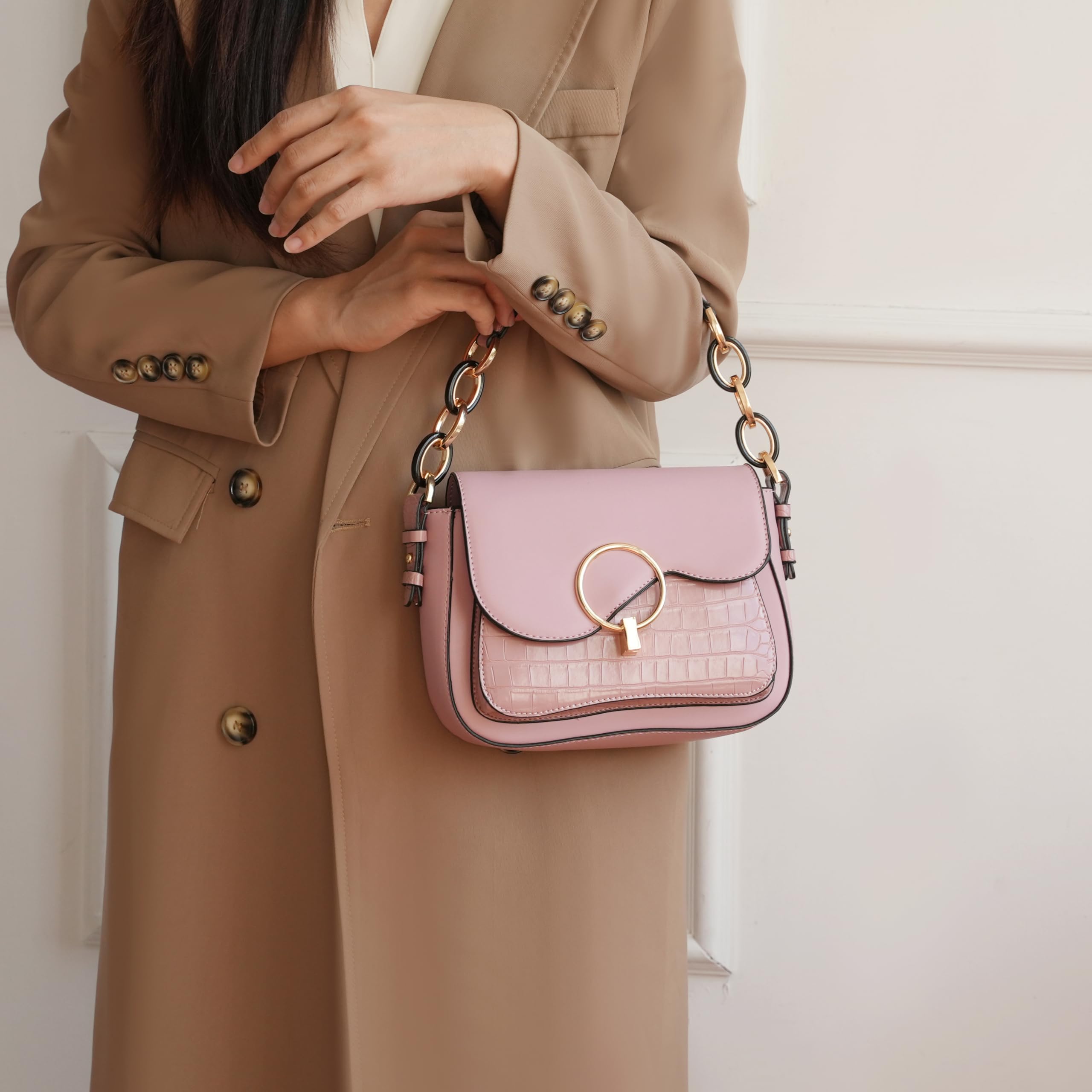 MKF Collection Crossbody Bag for Women,Croco Vegan Leather Shoulder Bag Purse, Shoulder Bag Purse by Mia K