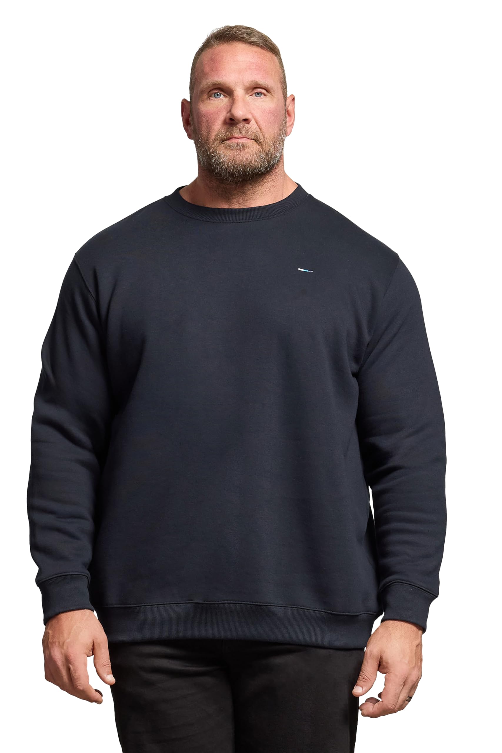 BadRhino Big & Tall Blue Crew Neck Sweatshirt - Men's - Plus Size Curve