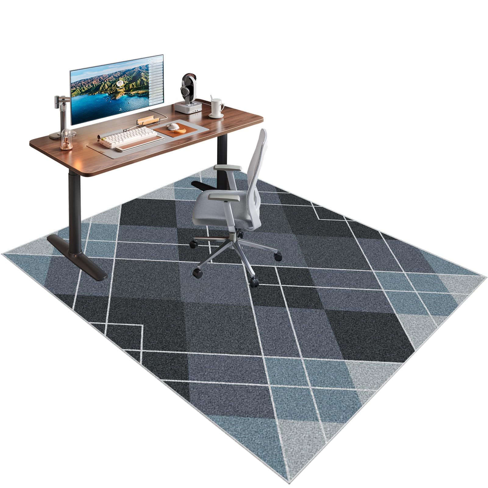 Xiaputcr Color-M192 Heavy Duty Office Chair Mats For Carpeted And Hardwood Floor Carpet Protectors Chair Mat For Home And Office Rectangular Desk Chair Floor Protectors Mat Rug For Gaming Rolling Chair 180 X 240 Cm