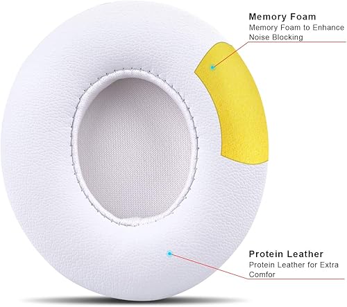 Miniatura 3 de Almohadillas profesionales de repuesto para auriculares inalámbricos Beats Solo 2 y Solo 3, piel de proteína suave, espuma viscoelástica con