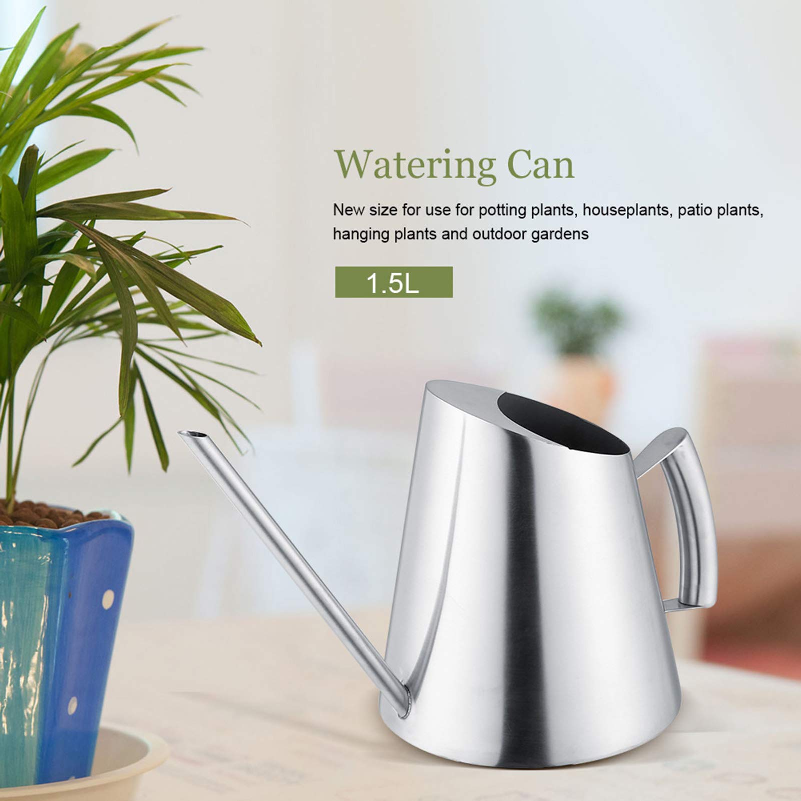 Arrosoir en métal - 2,5 l - Arrosoir en acier inoxydable - Arrosoir pour plantes de jardin