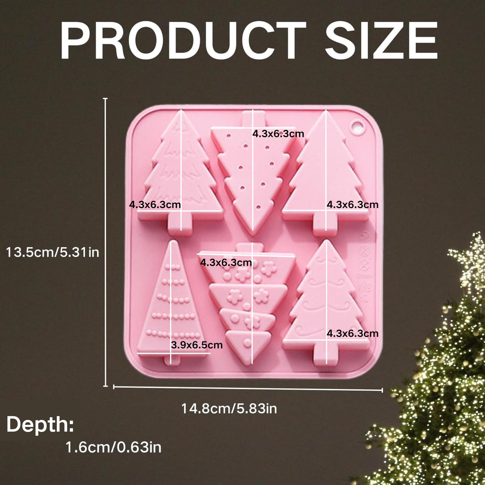 Stampo In Silicone Natalizio – 100 Cavità Mini Albero Di Natale – Per Cioccolatini, Caramelle E Biscotti Fai Da Te - 6