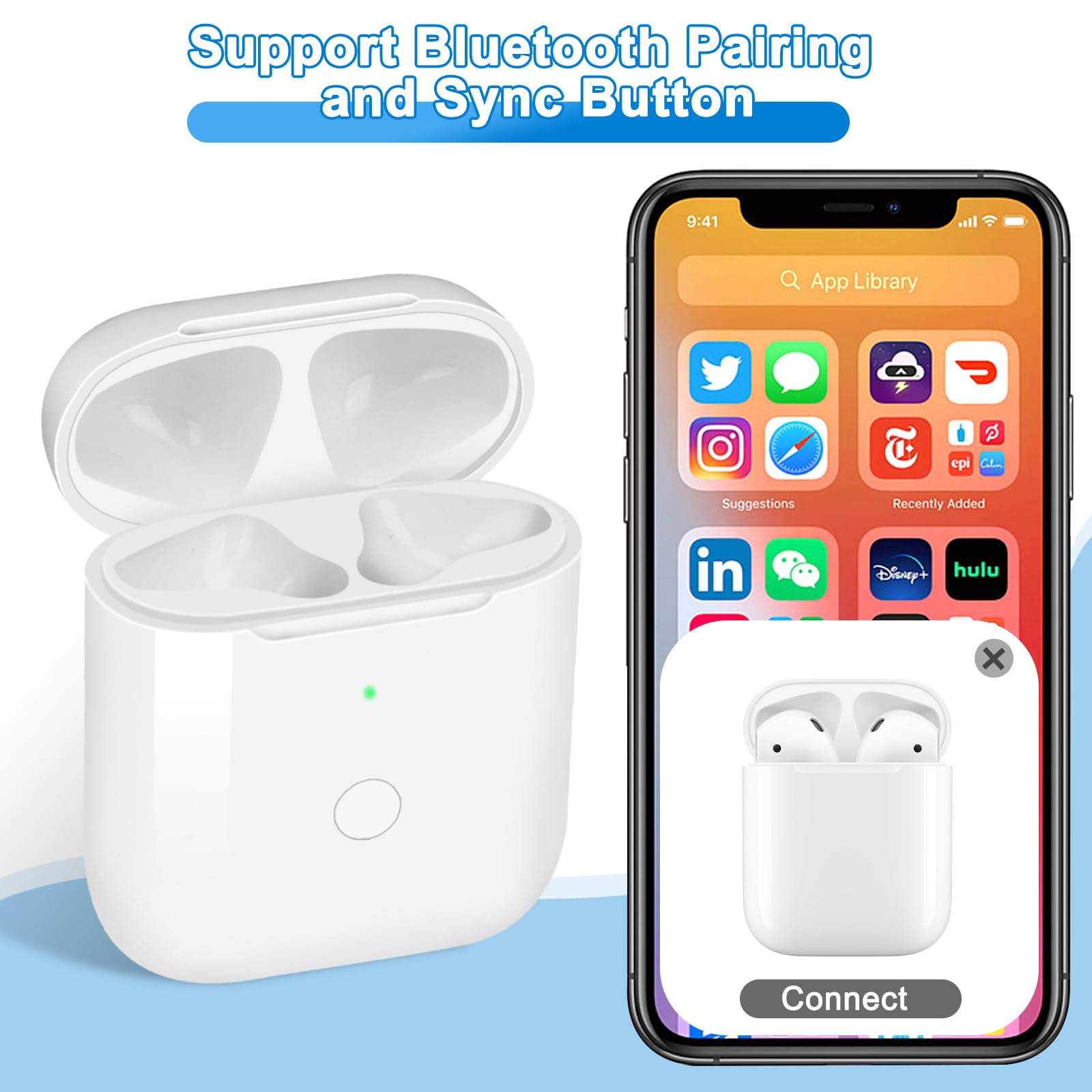 Fyzuf Charging Case Replacement Compatible with AirPods 1 & 2