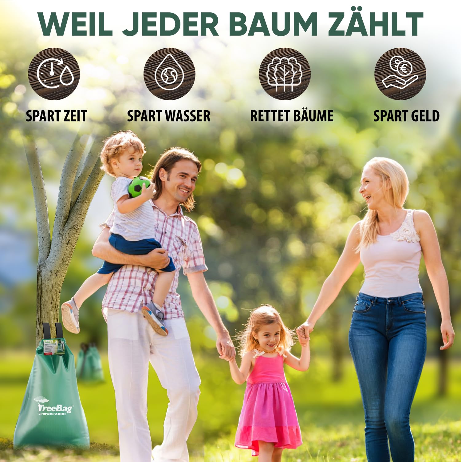 Wassersack für Bäume 2 x 75L – UV-stabiler Baumbewässerungssack aus PVC – Effektiver Bewässerungssack Baum für Garten & Stadtgrün