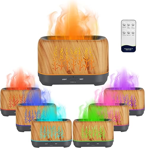 Miniatura 1 de Difusor de aceite de aromaterapia para habitación difusor ultrasónico de niebla fría extiende el aroma por la habitación - Color llama luz ambiental