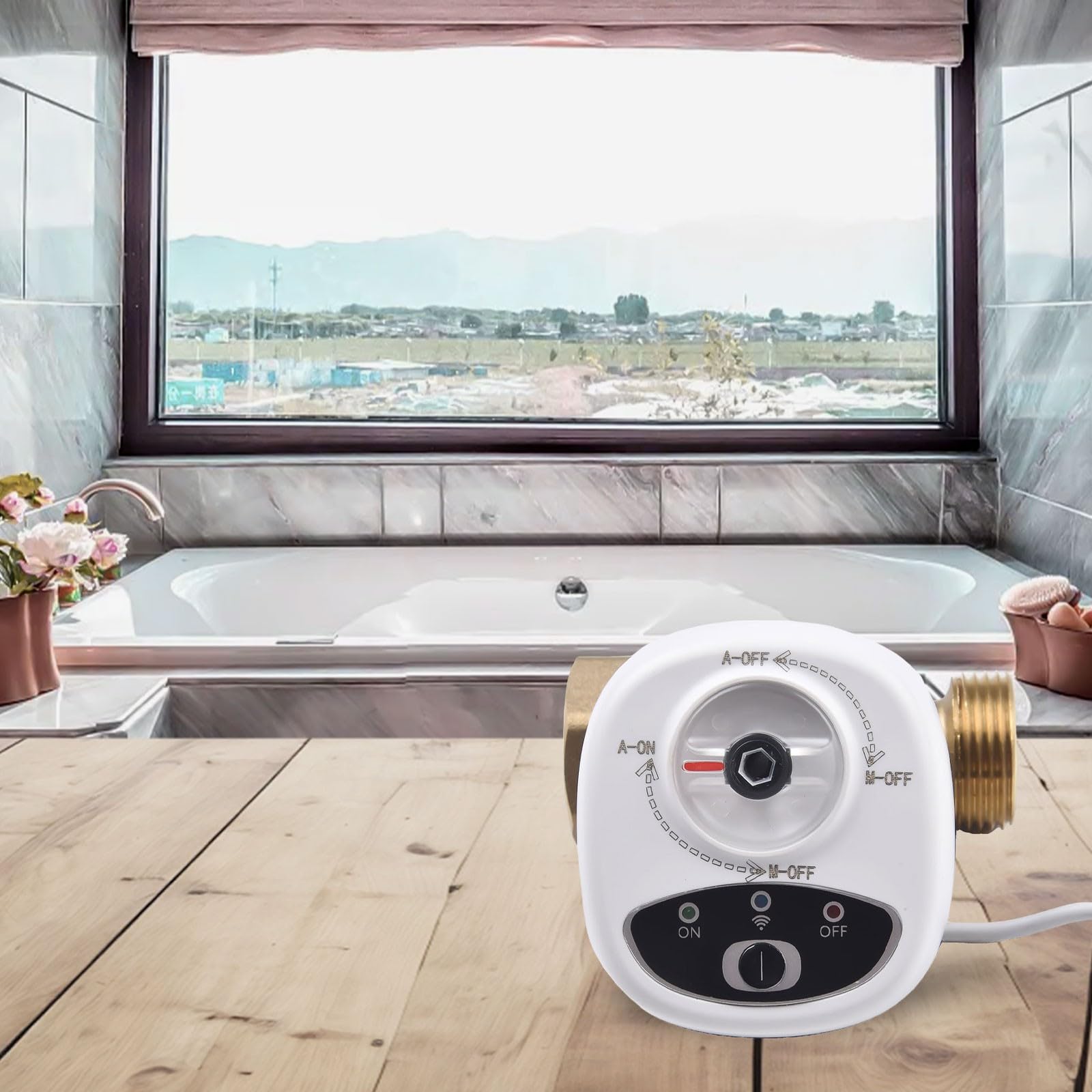 Válvula de bola eléctrica inalámbrica, Válvula de agua WiFi inteligente, Control inalámbrico de agua y gas válvula de cierre para tuberías DN15/20/25, temporizador y alarma (-EU-DN25)