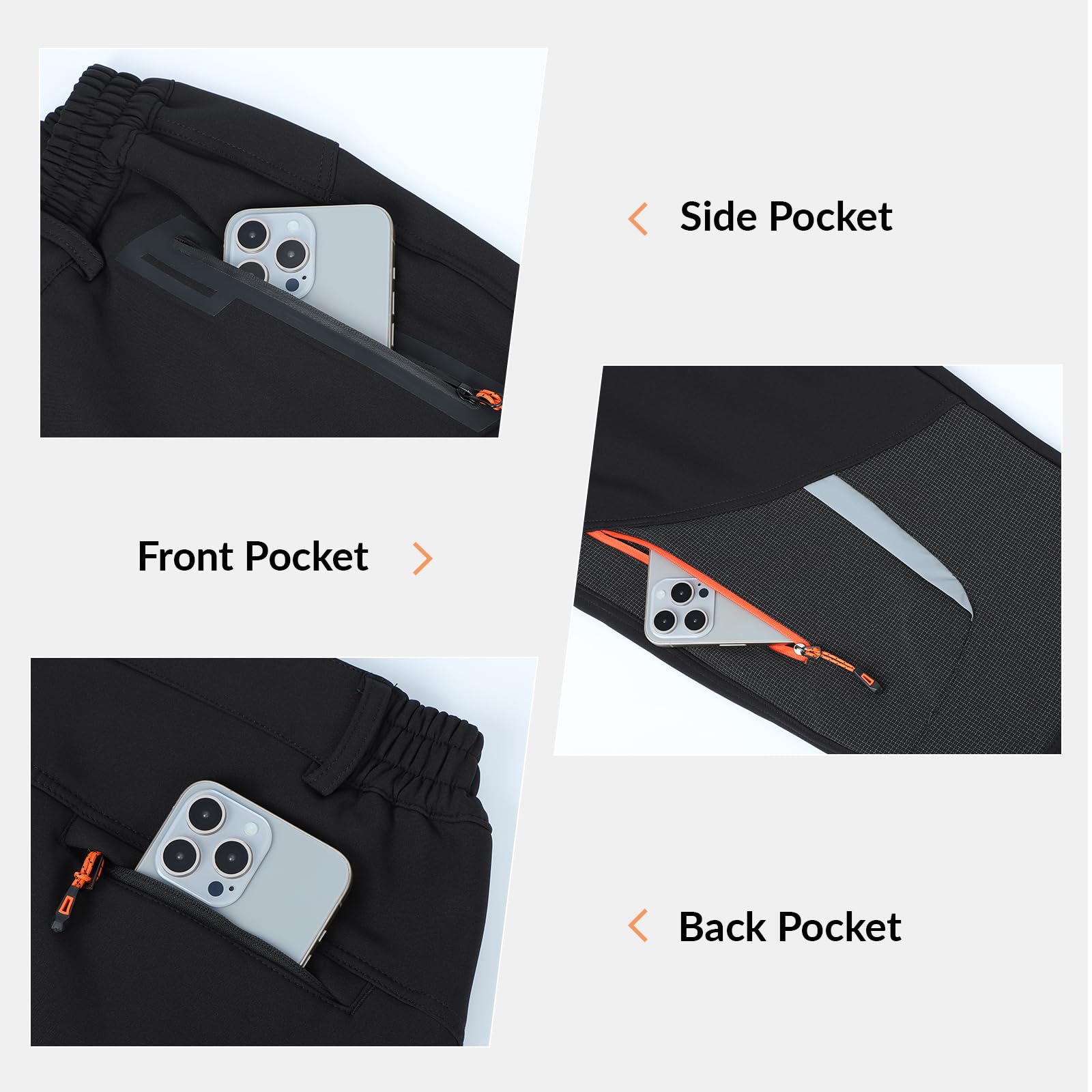 LHHMZ Pantaloni da Passeggio Invernali in Pile da Esterno da Uomo, Pantaloni da Ciclismo da Arrampicata da Sci Caldi Resistenti alle intemperie Antivento