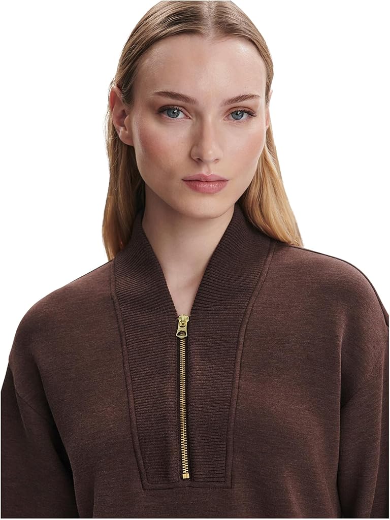 Brown Varley Sally Half Zip Sweat