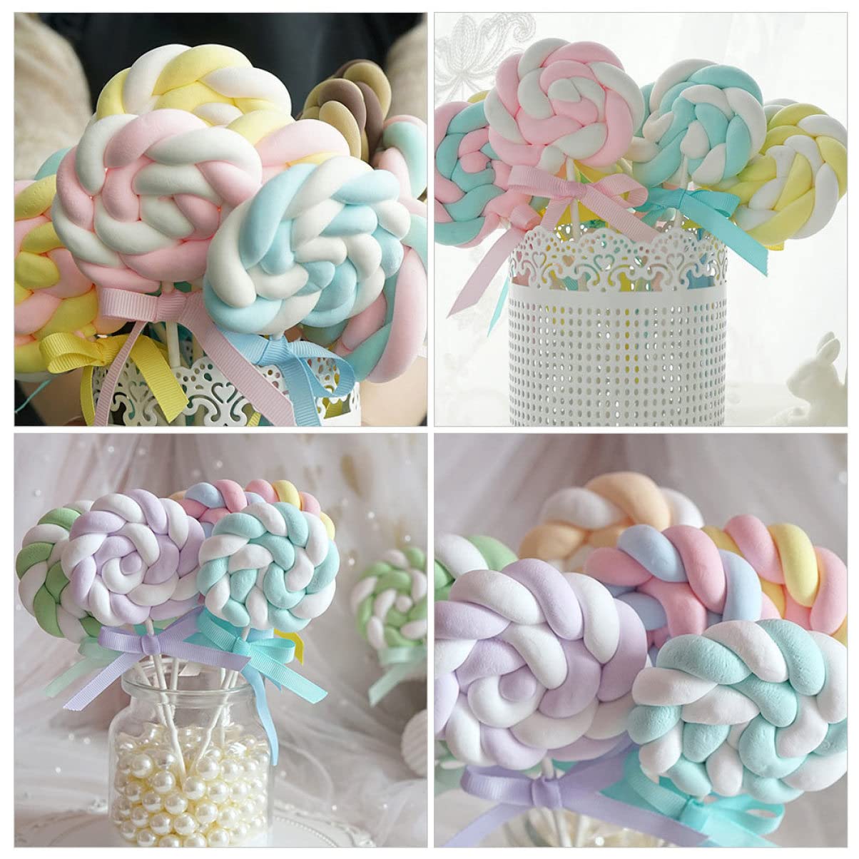 ABOOFAN 2 Sätze Lutscher Dekoration Lutscher Förmige Foto Requisiten Für Hochzeiten Und Partys Gemischte Farben Süße Deko Für Cake Shops Und Fotohintergründe 3 Stücke * 2