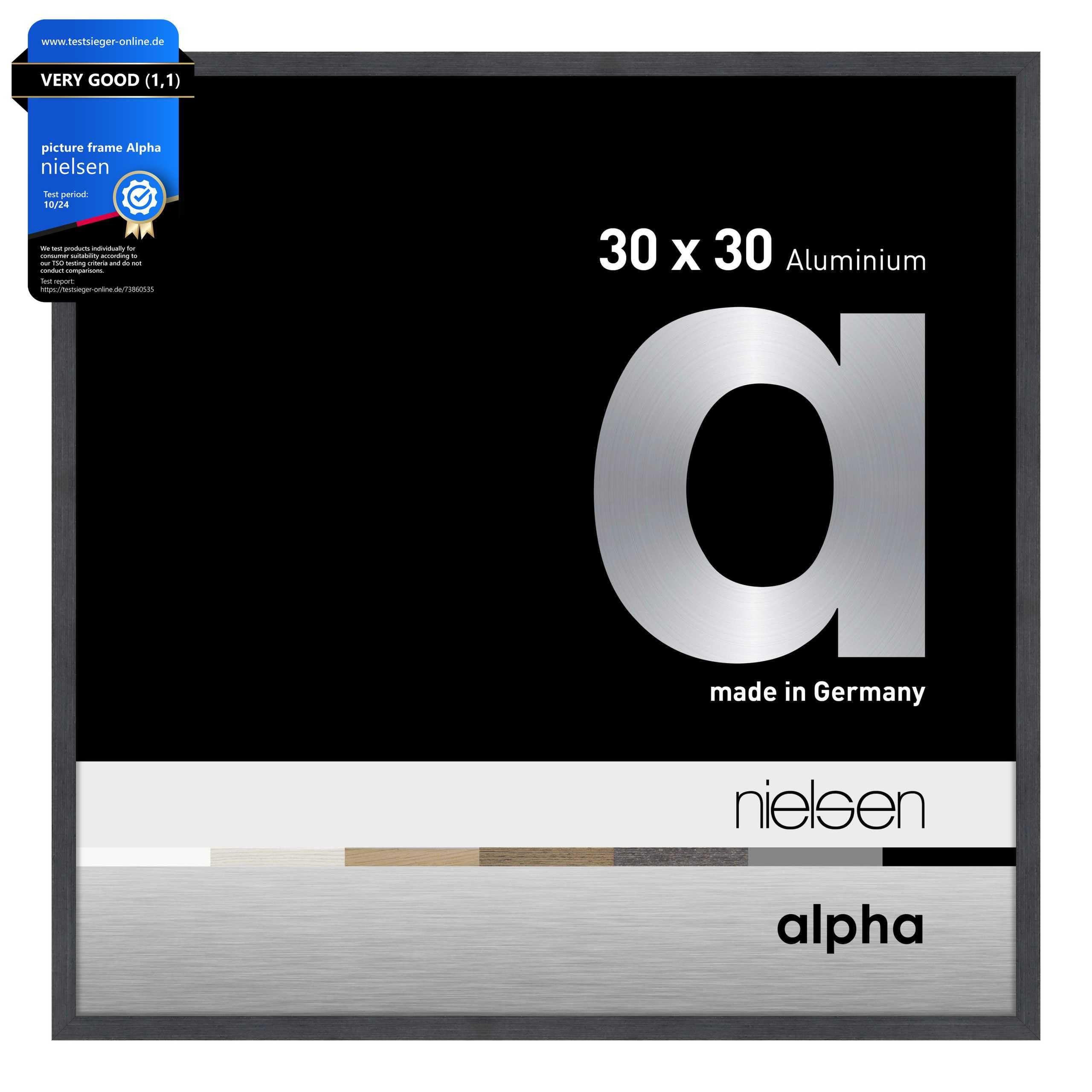 Nielsen Grey Aluminum Frame Alpha, 30X30cm,