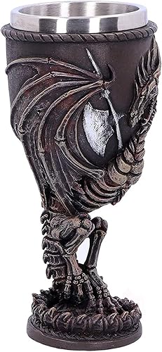 Miniatura 2 de Ottalent Copas de vino medievales de dragón guerrero Calabozos y dragones osario de esqueleto de dragón 71fl oz