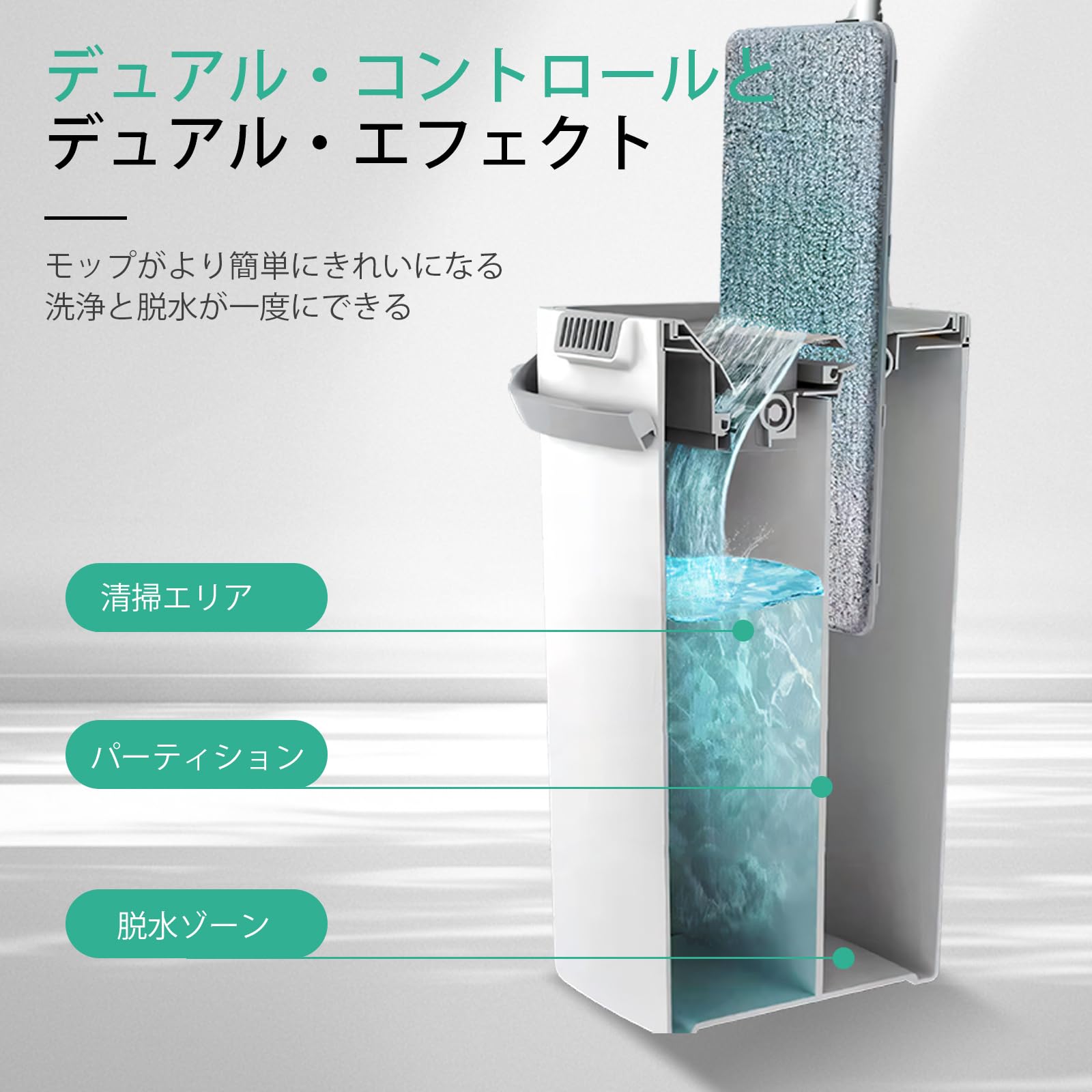 Amazon.co.jp: フラットモップ 水切り モップ バケツ セット フラット