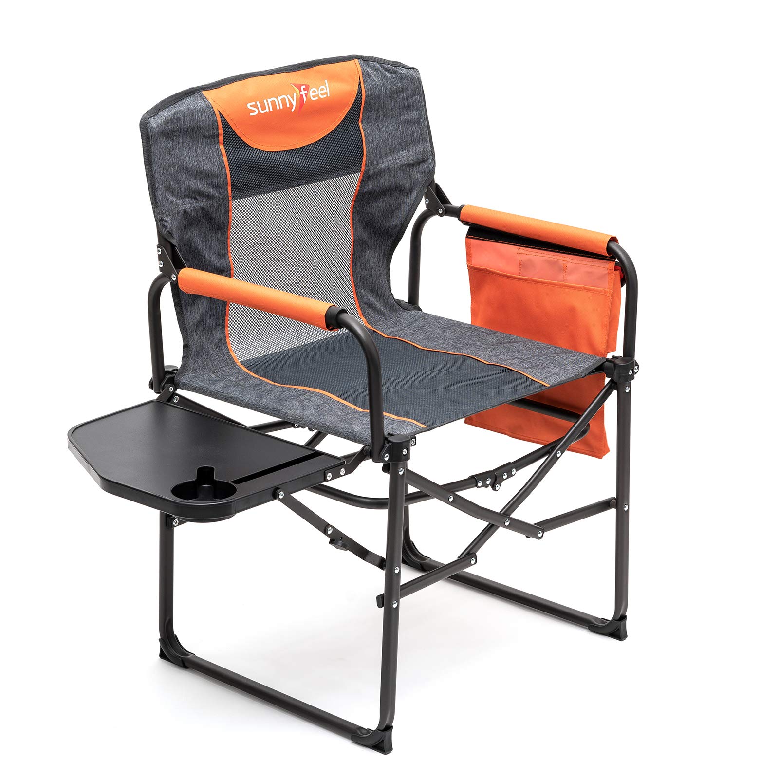 SUNNYFEEL Camping Directors Chair, Heavy Duty,Oversized Portable Folding Chair with Side Table, Pocket for Beach, Fishing,Trip,Picnic,Lawn,Concert Outdoor Foldable Camp Chairs