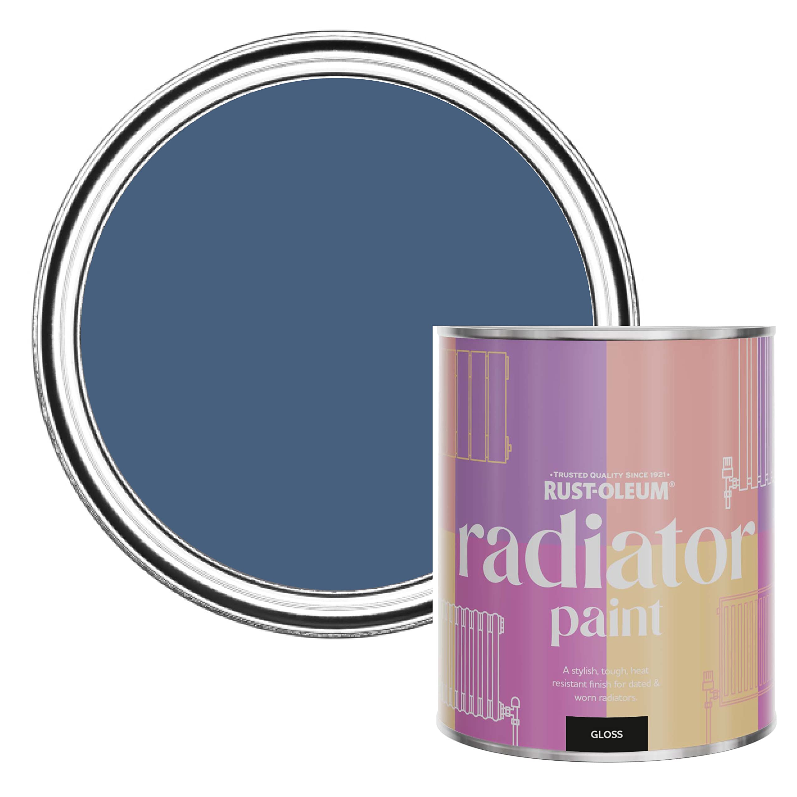 Rust-Oleum Blue Heat Resistant Radiator Paint in Gloss Finish - Ink Blue 750ml