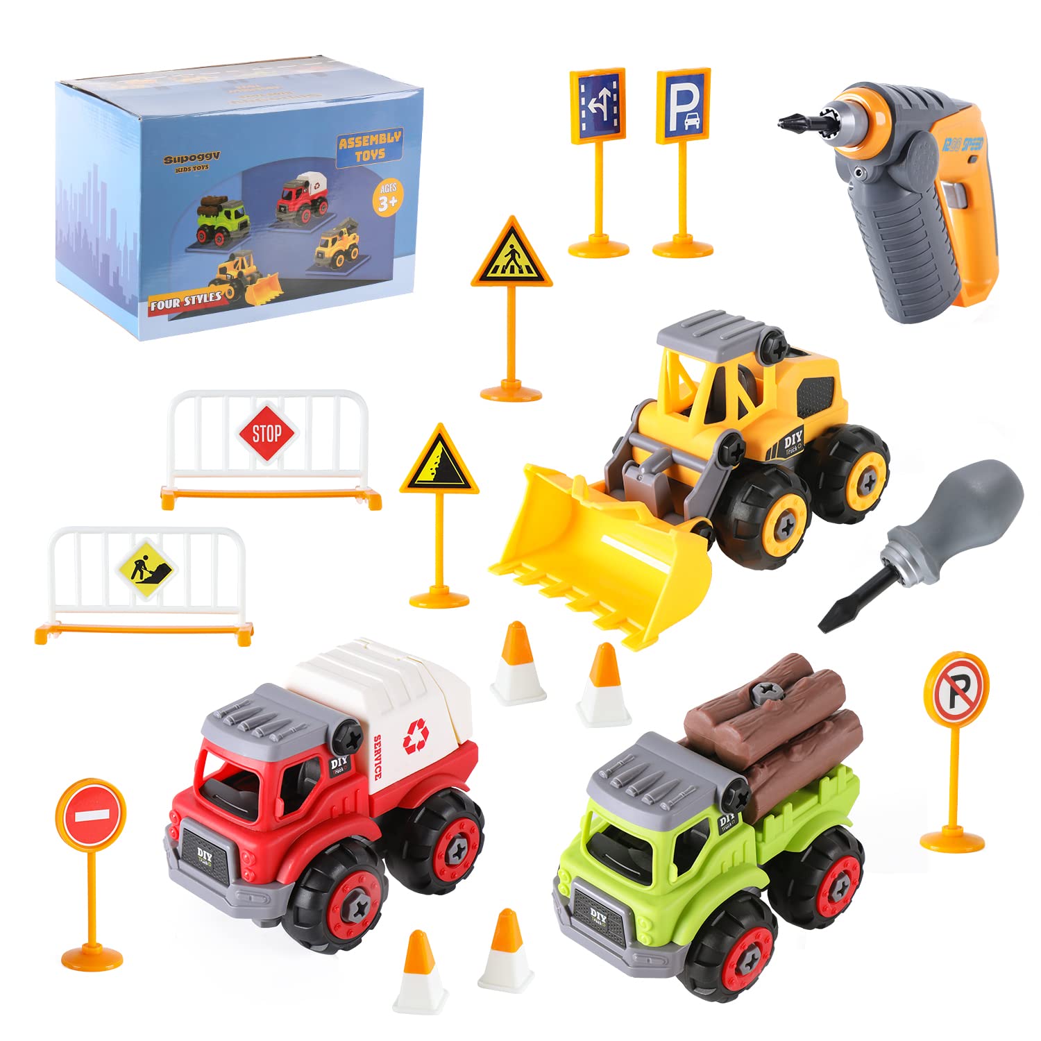 Supoggy Take Apart Construction Toys With Electric Drill Kids