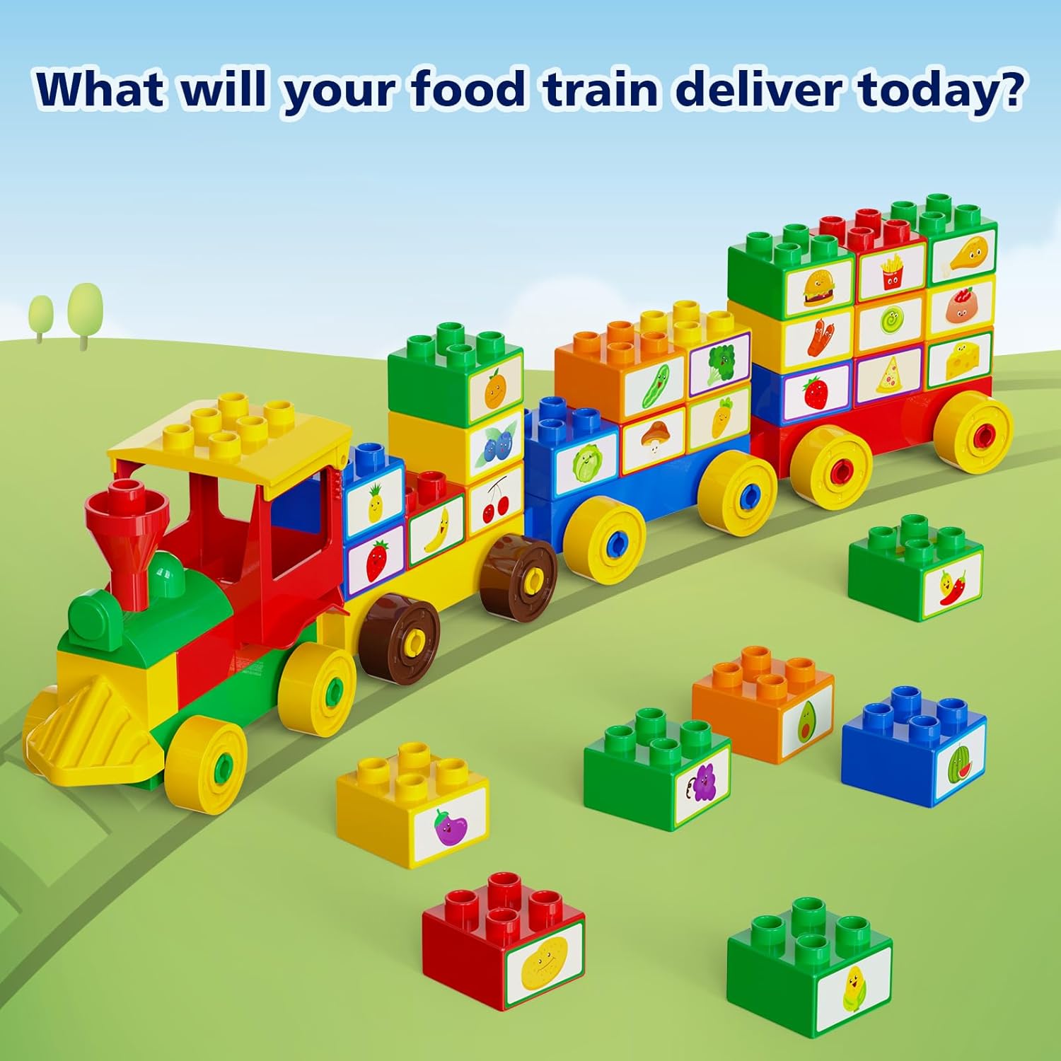 Building Blocks for Toddler 2-5| Stacking Toys with 4 Cars, Learning and STEM Fun Montessori Toys| Educational Blocks Age 3+ for Kids Boys & Girls Birthday, Compatible with All Major Brands