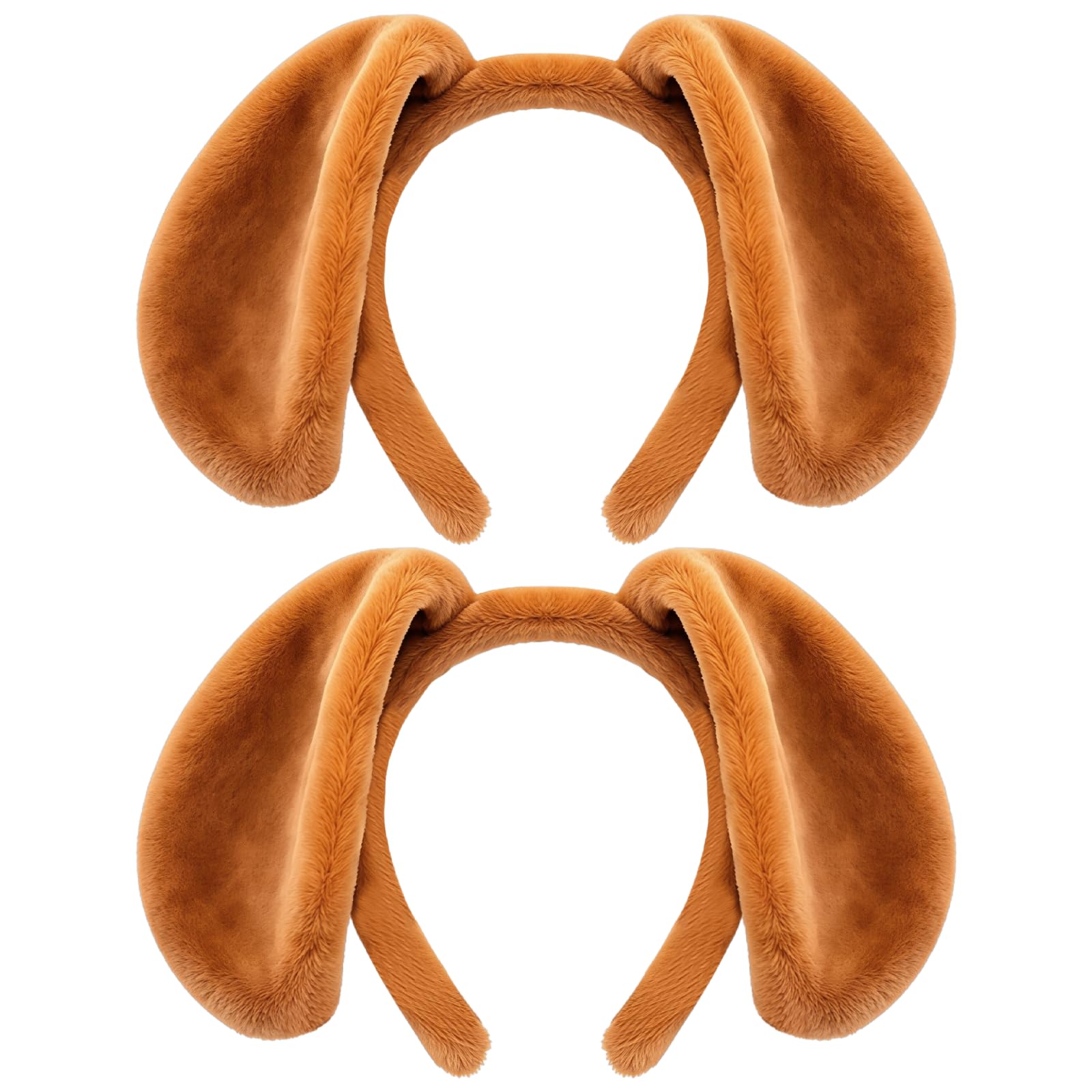 HAICN 2pcs Brown Dog Ears Headbands Cartoon Puppy Ears Headbands Floppy Fancy Dress Costume for Dog Party Decorations Christmas Makeup Washing Cosplay
