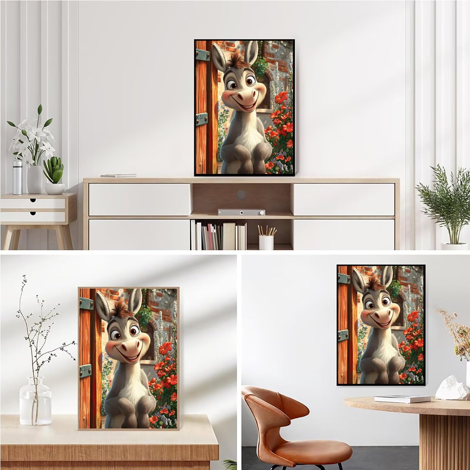 Diamond Painting Kit Completo, Diamond Painting Animale, 5D Quadrato Pittura Diamante Kit Manualidades Adultos DIY Diamantini Crystal Art Disegni Ricamo Punto Croce Artigianale, 60x90cm Asino j0-834