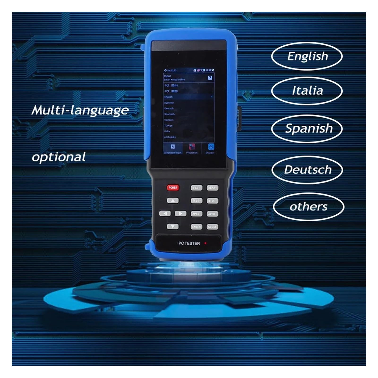 Tester Portatile per Fotocamere, IPC9310 Plus 4k Tester for Telecamere di Sicurezza IP 1080P 8MP AHD TVI CVI CVBS SDI all in 1 CCTV Tester Monitor Utp Poe Ottico Test di Videosorveglianza
