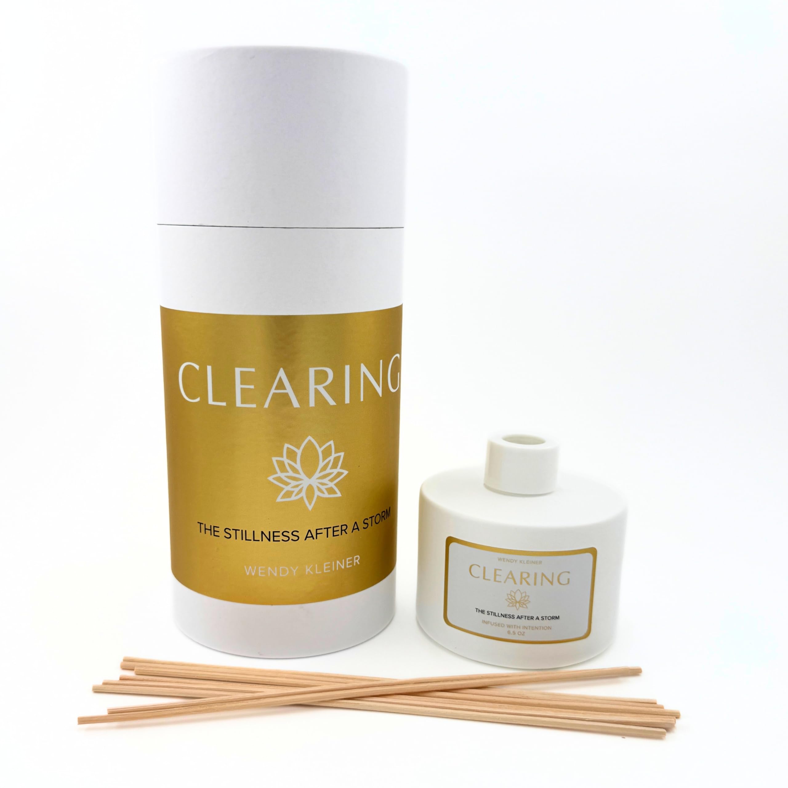 Clearing Scented Reed Diffuser Phthalate-Free 6.5 oz | Calming Lavender, Jasmine &amp; Palo Santo | Stillness After a Storm | Space-Cleansing Home Fragrance