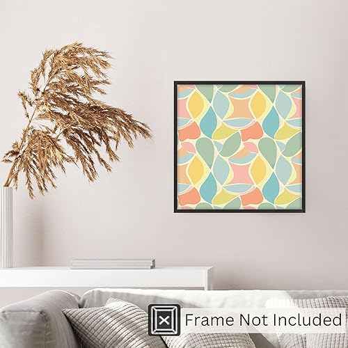 Miniatura 5 de Ethan Taylor Abstract Wall Art Prints Unframed Square Posters 'Retro 70s Hippie Groovy Pattern XVIII' Retro Home Décor for Living Room, Bedroom,