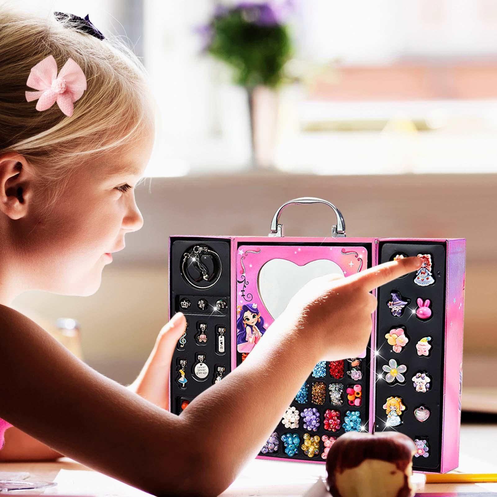 Zestaw bi?uterii dla dziewczynek,zestaw do robienia bransoletek dla dziewcz?t - Arts Crafts Bi?uteria Charm Bransoletka Maker | Zestaw akcesoriów edukacyjnych do naszyjników na Wielkanocny Dzie? Dziec