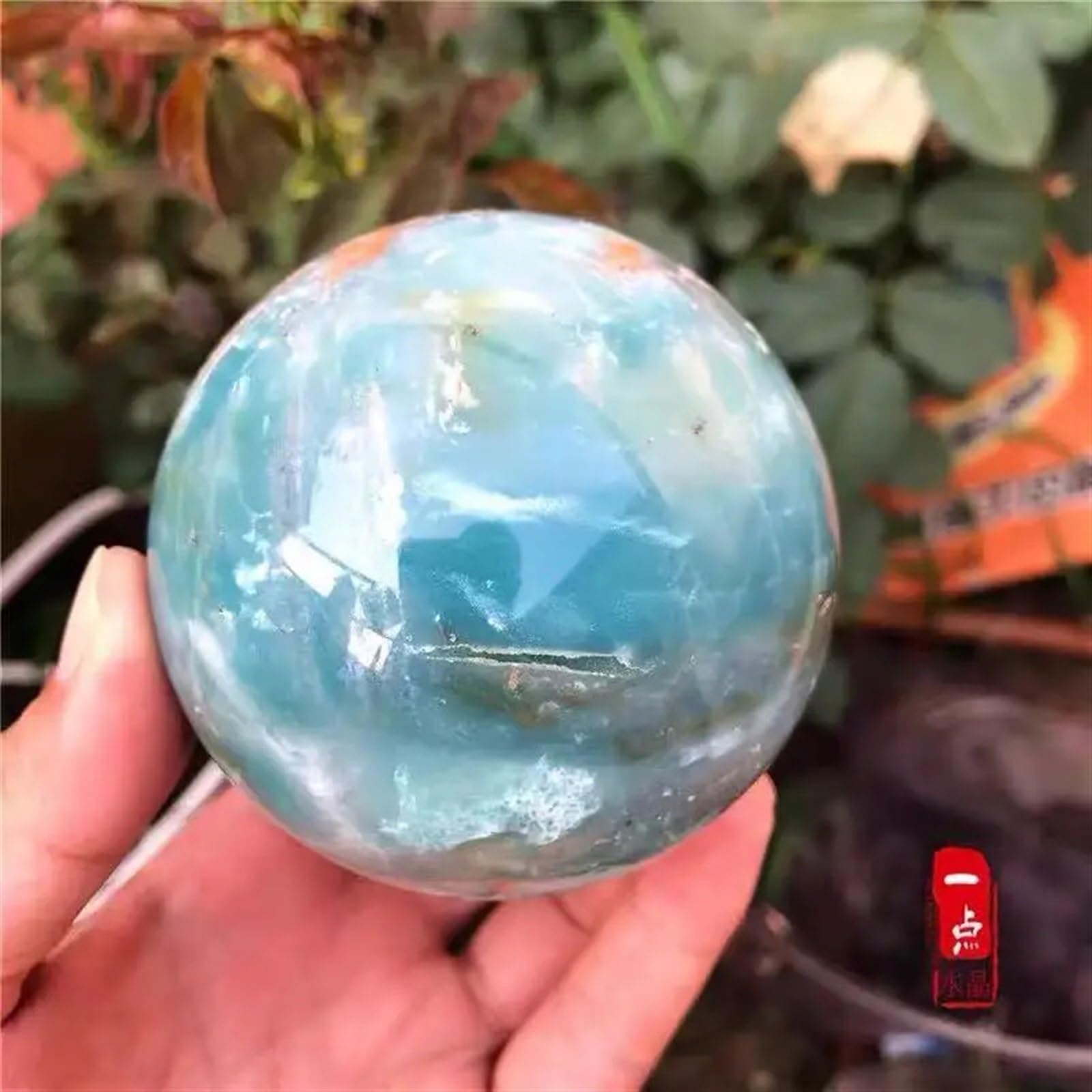 SHFTQXSLAT Crystal Sphere Ball Room Decoration Home Aquarium Ornaments (Size : 75-80mm)