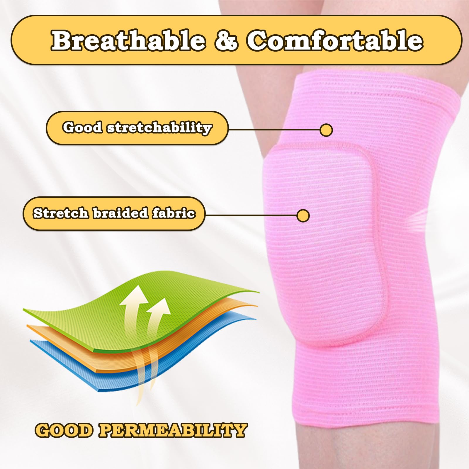 WiseJoy Ginocchiere sportive unisex per pallavolo, ginocchiere morbide e morbide, elastiche antiscivolo, per danza, calcio, pallavolo, pallacanestro, yoga (rosa)