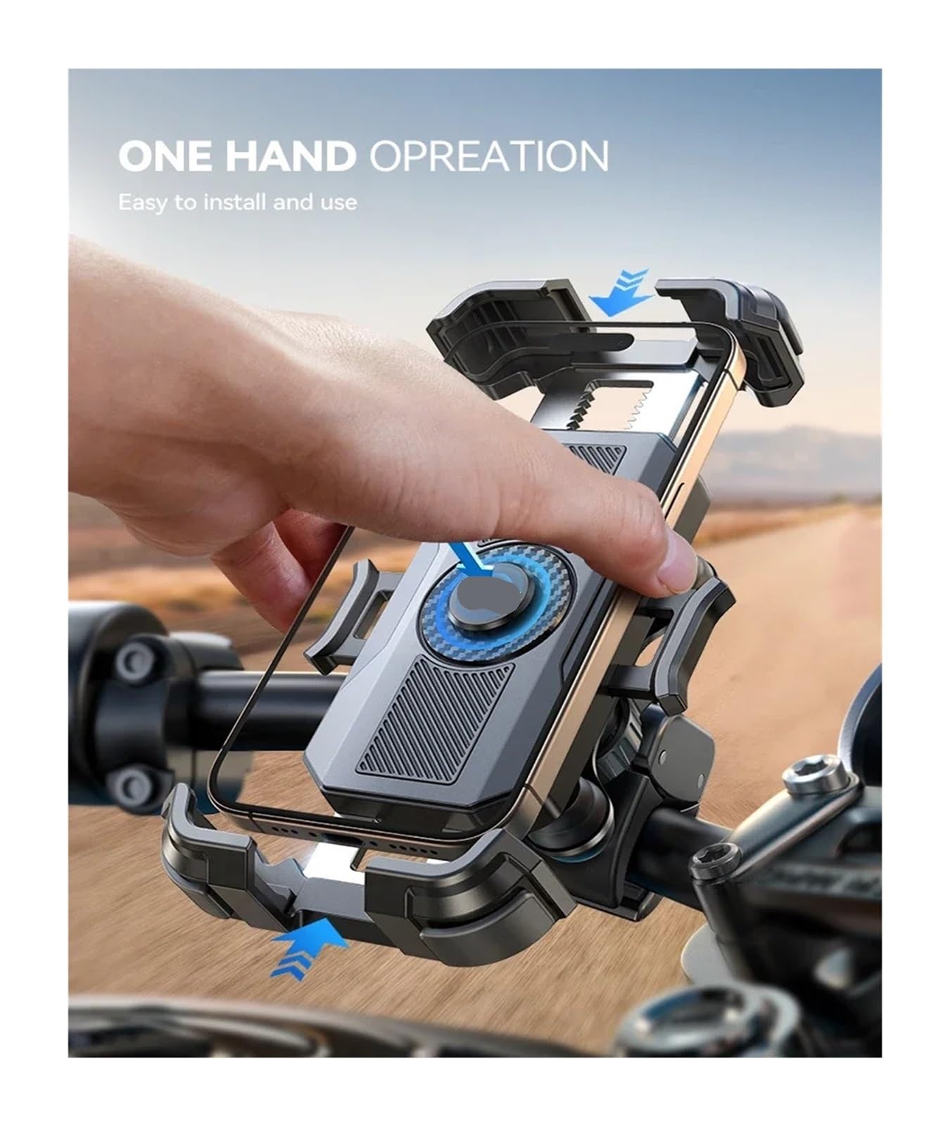 Generico Supporto for telefono moto antivibrazione - Supporto universale for telefono da bici for smartphone da 4,7-7”.(Upgraded Holder)