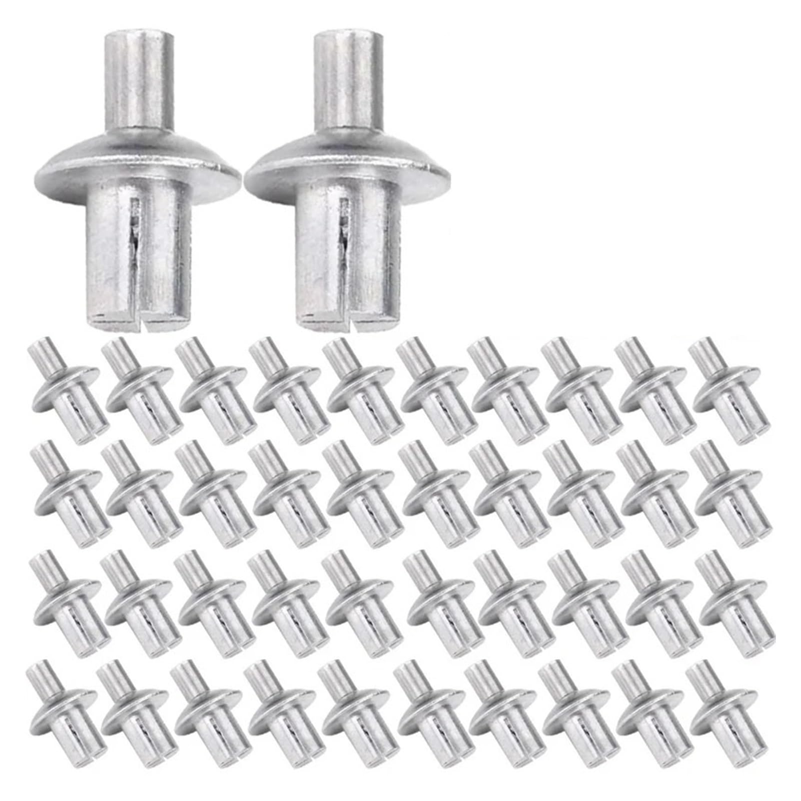 Rivets à enfoncer en aluminium argent 5x7 mm pour assemblage | 30 pièces