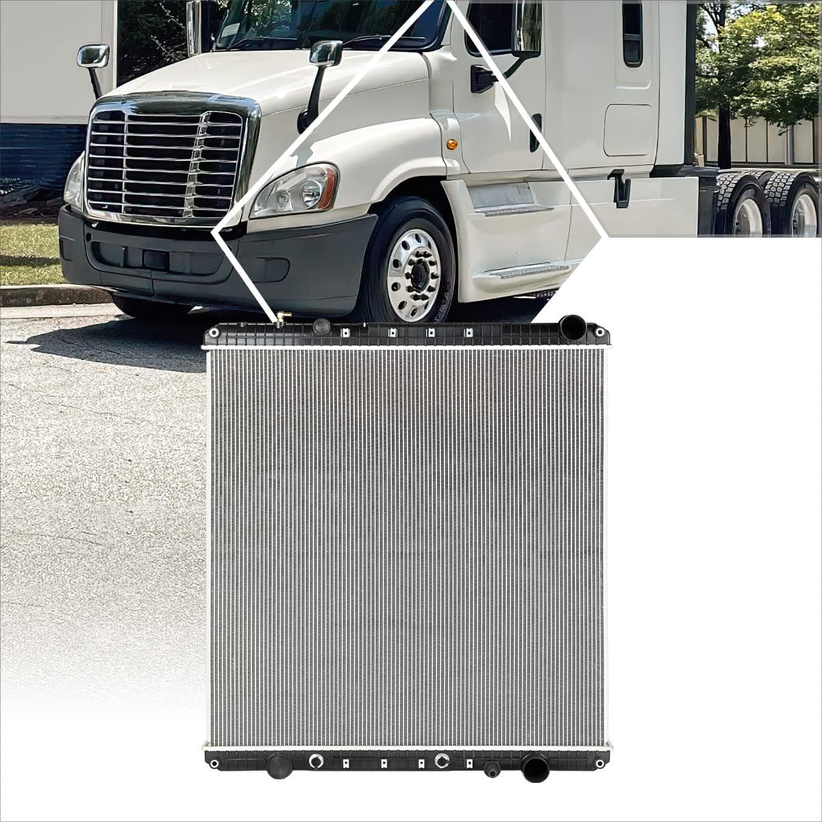 Factory Style 3-Row Aluminum Core Cooling Radiator Compatible with 92-07 Freightliner Century Class Sterling Truck